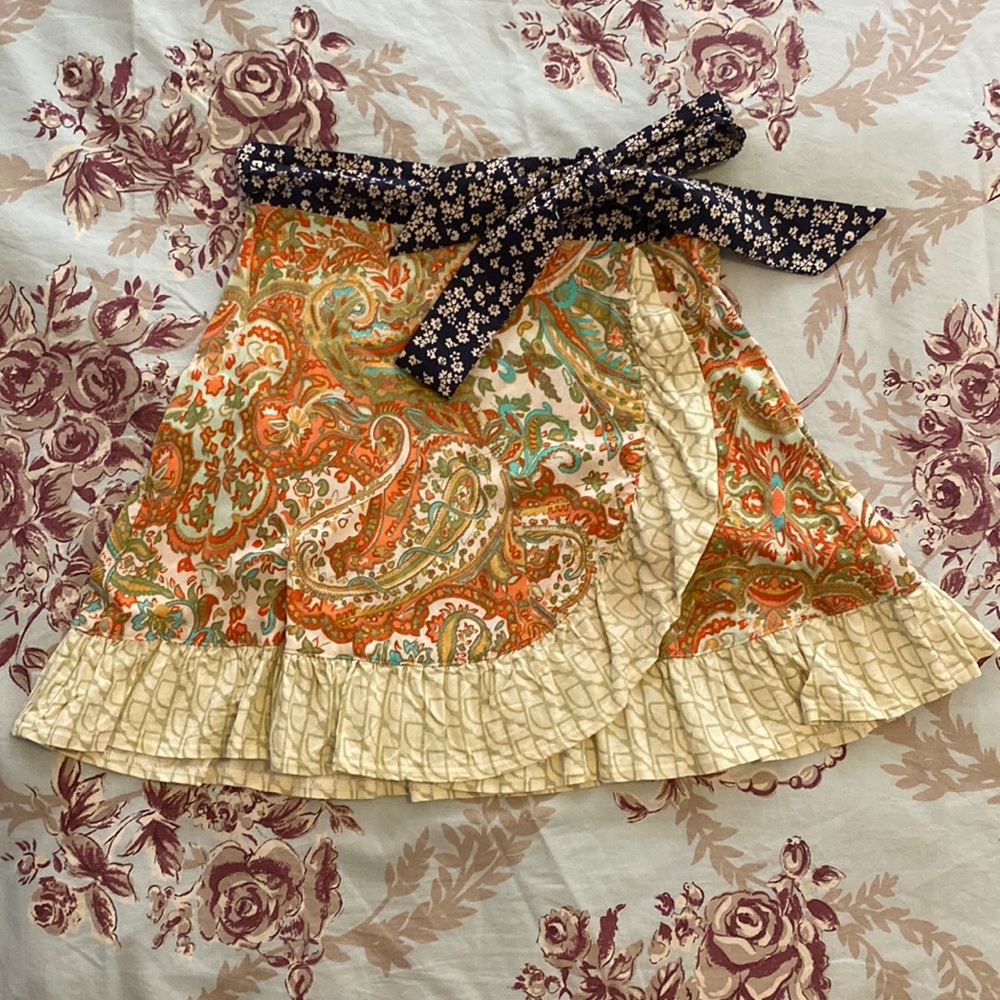 Floral Wrap Around Mini Skirt